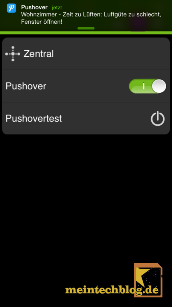 Loxone iPhone App Pushover