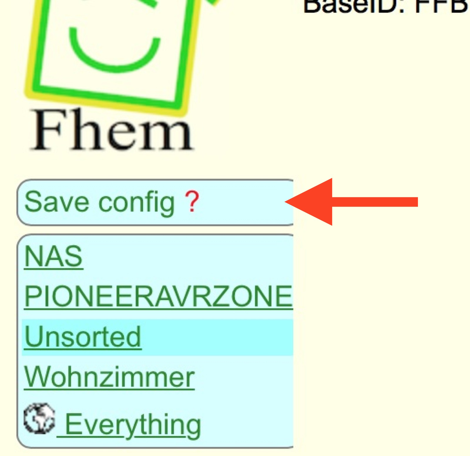 FHEM Save config