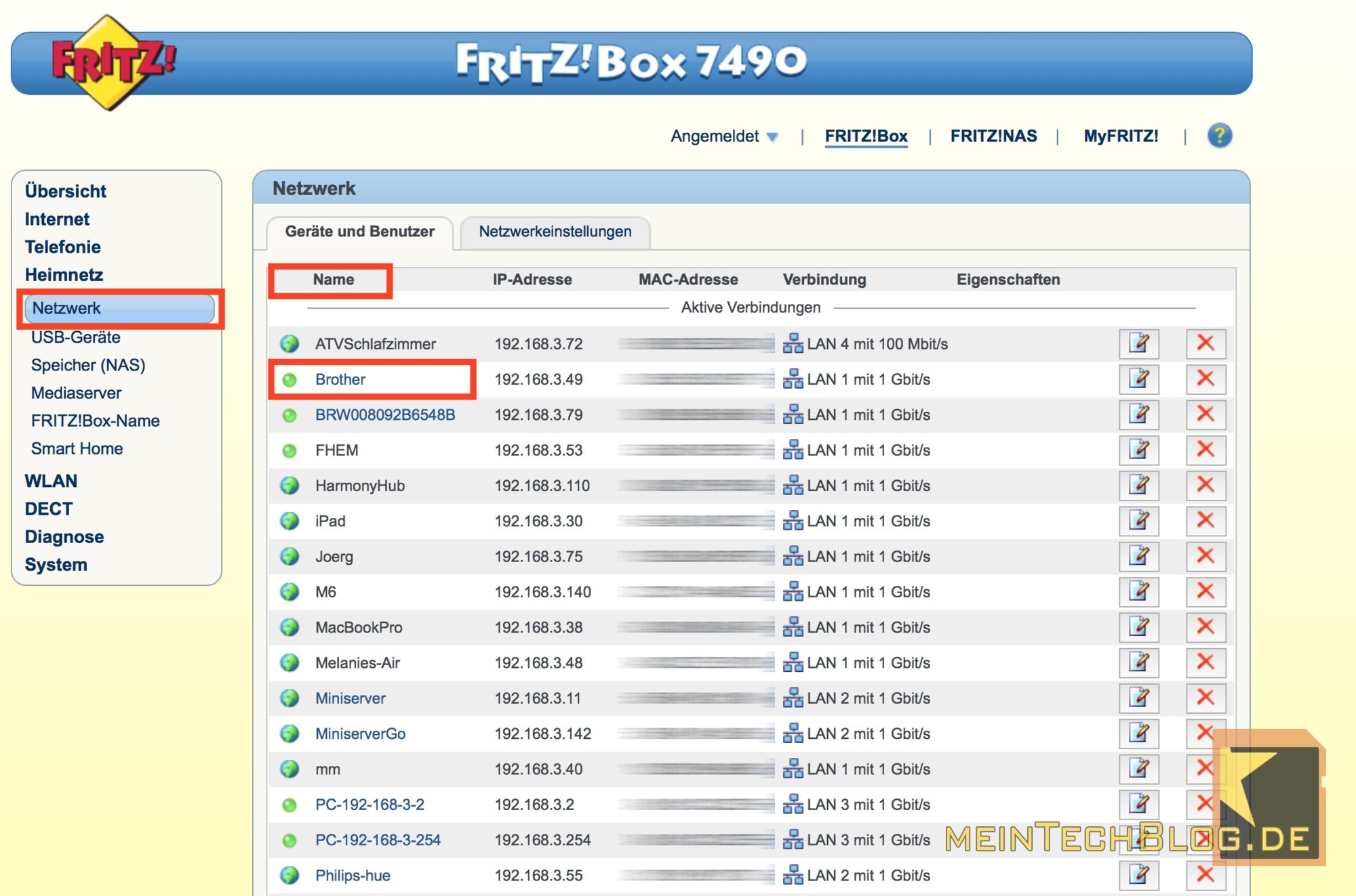 FritzBox Heimnetz Netzwerk Name