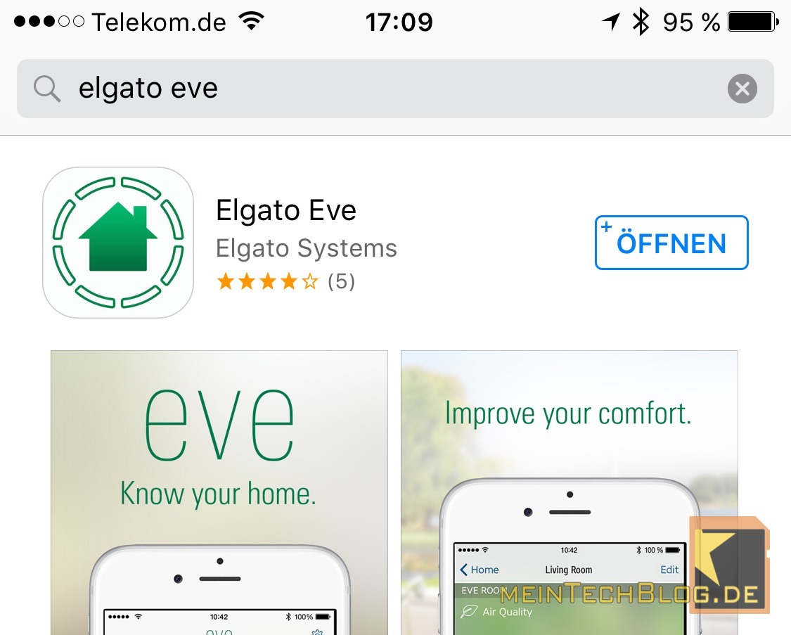 App Elgato Eve im AppStore