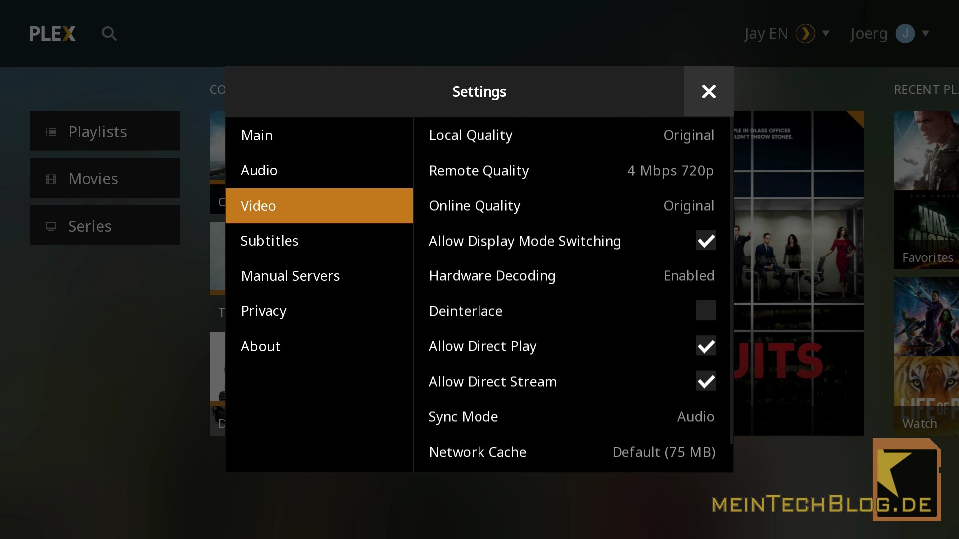 Plex Media Player - Settings Video